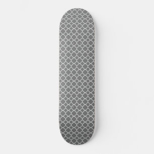 Gray Quatrefoil Persoonlijk Skateboard