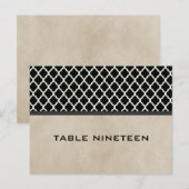 Gray Quatrefoil tabelnummer Briefkaart (Voorkant / Achterkant)