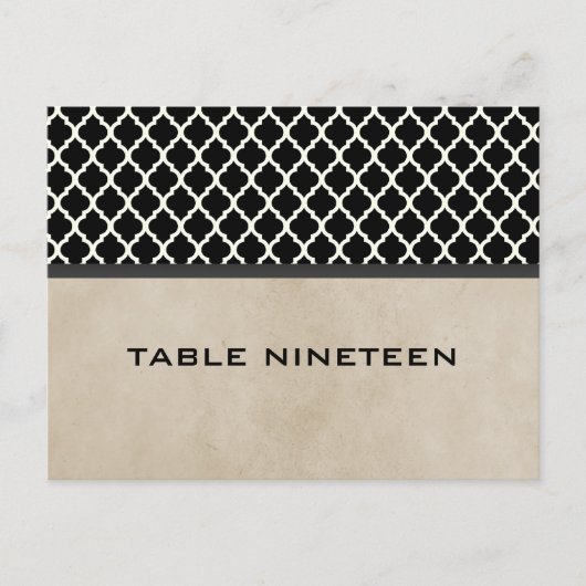 Gray Quatrefoil tabelnummer Briefkaart (Voorkant)