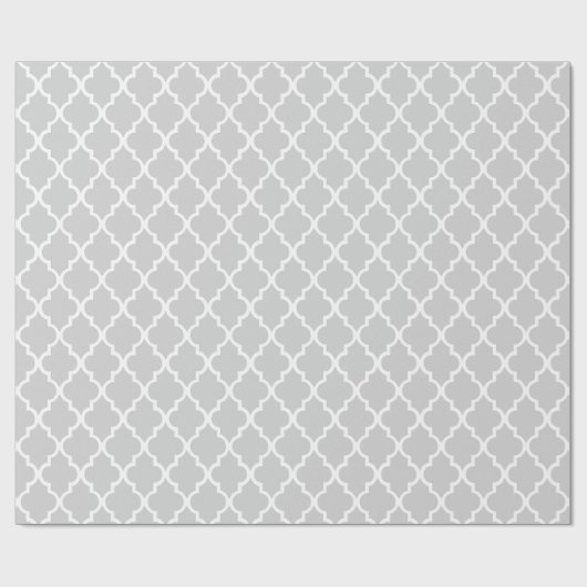Gray Quatrefoil Tiles Pattern Cadeaupapier (Vlak)