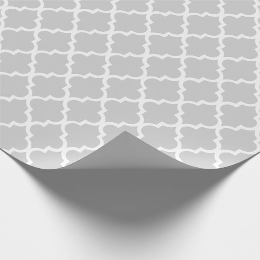 Gray Quatrefoil Tiles Pattern Cadeaupapier (Hoek)