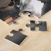 Gray Race Horse Racing Portret, sportfoto Legpuzzel (Zijkant)