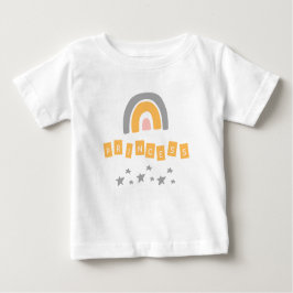 Gray Rainbow Princess Stars Baby Girl T-Shirt