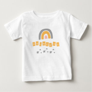 Gray Rainbow Princess Stars Baby Girl T-Shirt