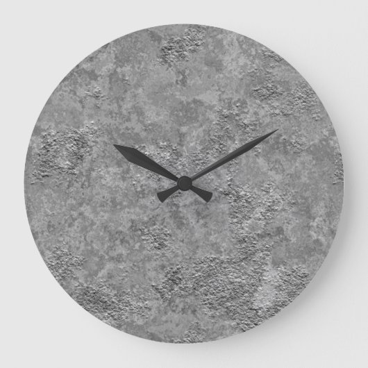 Gray Raw Concrete/Cement Industrial Clock Grote Klok (Voorkant)