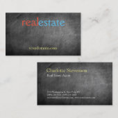 Gray Real Estate Agent Trendy Professional Visitekaartje (Voorkant / Achterkant)