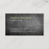 Gray Real Estate Agent Trendy Professional Visitekaartje (Achterkant)
