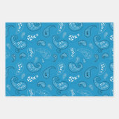 Gray Red Blue Paisley Bandana Assortment Inpakpapier Vel (Voorkant 2)