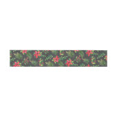 Gray Red Green Floral Kerstmis Uitnodigingen Wikkel (Vlak)