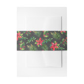 Gray Red Green Floral Kerstmis Uitnodigingen Wikkel (Voorkant Voorbeeld)