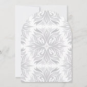 Gray Red Heart Gray Floral Typografie Weddenschap Kaart (Achterkant)