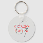 Gray Red Jouw naam Initiaal Monogram Modern Sleutelhanger (Achterkant)