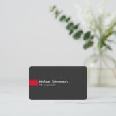Gray Red Modern Rond Consultant Visitekaartje (Staand voorkant)