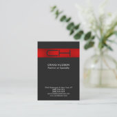 Gray Red Monogram Professional Visitekaartje (Staand voorkant)