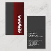 Gray Red Personal Trainer Fitness Visitekaartje (Voorkant / Achterkant)
