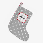 Gray Red Persoonlijke Gepersonaliseerde Gezelschap Kleine Kerstsok (Voorkant (Hangend))