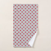 Gray Red Polka Dot Bad Handdoek (Handdoek)