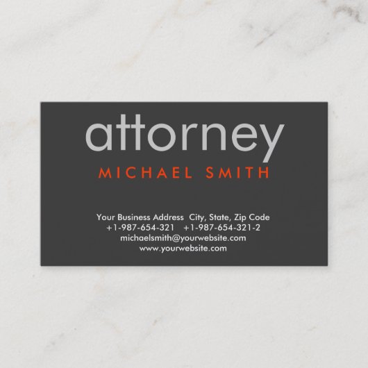 Gray Red Trendy Attorney of law Visitekaartje (Voorkant)