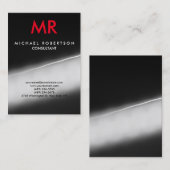 Gray Red Trendy Special Monogram Uniek Visitekaartje (Voorkant / Achterkant)