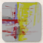 Gray Red Yellow Abstract expressionist Drankjes Onderzetter (Voorkant)