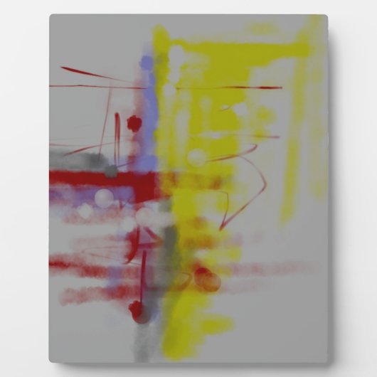 Gray Red Yellow Abstract expressionist Fotoplaat (Voorkant)