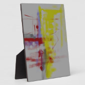 Gray Red Yellow Abstract expressionist Fotoplaat (Zijkant)
