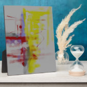 Gray Red Yellow Abstract expressionist Fotoplaat (Zijkant)