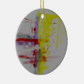 Gray Red Yellow Abstract expressionist Keramisch Ornament (Rechts)