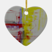 Gray Red Yellow Abstract expressionist Keramisch Ornament (Voorkant)