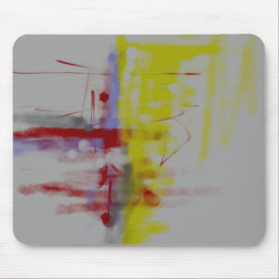Gray Red Yellow Abstract expressionist Muismat
