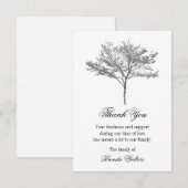 Gray Redbud Tree Funeral Hartelijk dank Notitiekaartje (Voorkant / Achterkant)