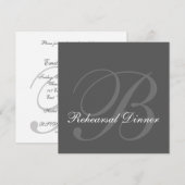 Gray Rehearsal Dinner Wedding Uitnodiging (Voorkant / Achterkant)