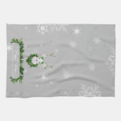 Gray Reindeer Kitchen Towel Theedoek (Horizontaal)
