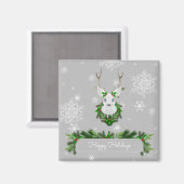 Gray Reindeer Magnet (Voorkant / Achterkant)