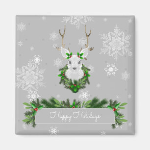 Gray Reindeer Magnet