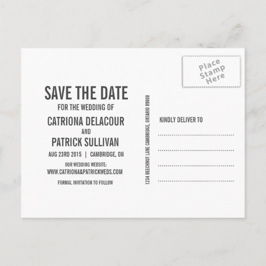 GRAY RETRO ARROWS AND HEART SAVE THE DATE BRIEFKAA AANKONDIGINGSKAART (Achterkant)
