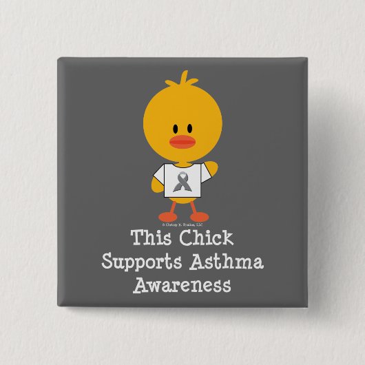 Gray Ribbon Awareness Chick Button (Voorkant)