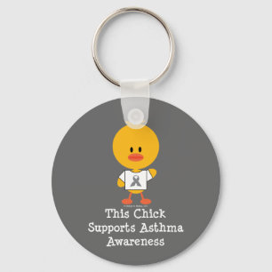 Gray Ribbon Awareness Chick Sleutelhanger