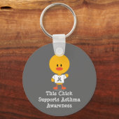 Gray Ribbon Awareness Chick Sleutelhanger (Voorkant)
