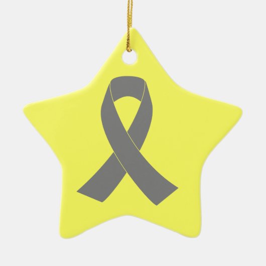 Gray Ribbon Awareness - Zombie, Brain Cancer Keramisch Ornament (Voorkant)