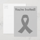 Gray Ribbon Awareness - Zombie, Brain Cancer Uitnodiging Briefkaart (Voorkant / Achterkant)