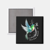 Gray Ribbon Hummingbird Brain Cancer Awareness Mon Magneet (Voorkant / Achterkant)
