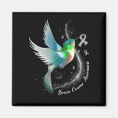 Gray Ribbon Hummingbird Brain Cancer Awareness Mon Magneet (Voorkant)