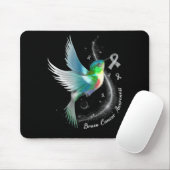 Gray Ribbon Hummingbird Brain Cancer Awareness Mon Muismat (Met muis)