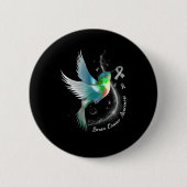 Gray Ribbon Hummingbird Brain Cancer Awareness Mon Ronde Button 5,7 Cm (Voorkant)
