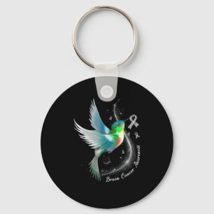 Gray Ribbon Hummingbird Brain Cancer Awareness Mon Sleutelhanger