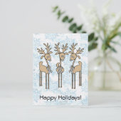 Gray Ribbon Reindeer - Brain Cancer/Brain Tumor Feestdagenkaart (Staand voorkant)