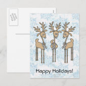 Gray Ribbon Reindeer - Brain Cancer/Brain Tumor Feestdagenkaart (Voorkant / Achterkant)