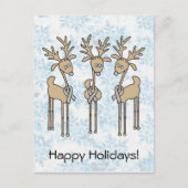 Gray Ribbon Reindeer - Brain Cancer/Brain Tumor Feestdagenkaart (Voorkant)