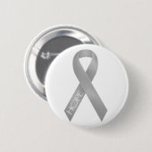 Gray Ribbon Ronde Button 5,7 Cm (Voorkant /achterkant)